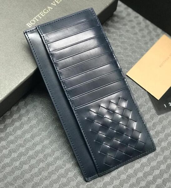 Кошелек-визитница Bottega Veneta мужской кожа синий 32188