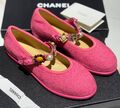 Балетки Chanel женский текстиль розовый 155944-1
