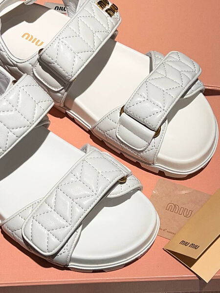 Сандалии Miu Miu женский кожа белый 146058-4