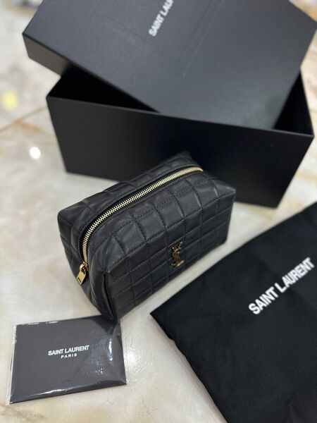 Косметичка Saint Laurent женский кожа черный 170964-3