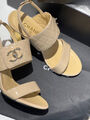 Босоножки Chanel женский кожа бежевый 114924-3