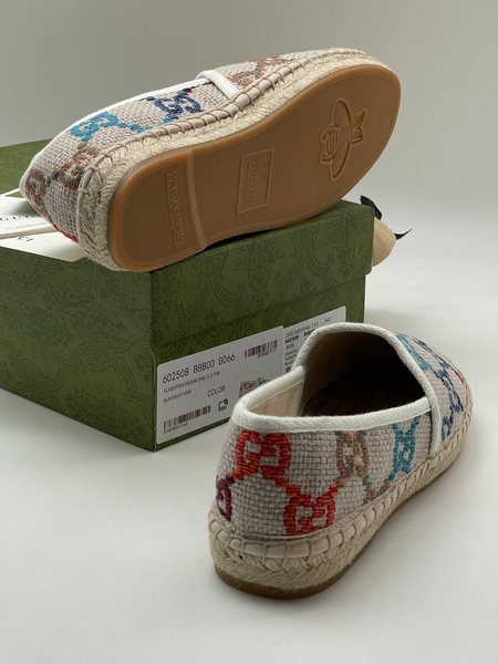 Эспадрильи Gucci женский текстиль бежевый 91376-7