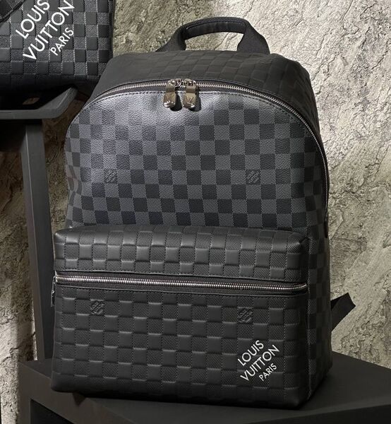 Мужской рюкзак Louis Vuitton мужской кожа черный 167091