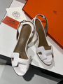 Босоножки Hermès женский кожа белый 12278-3