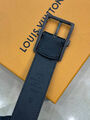 Мужской ремень Louis Vuitton мужской кожа черный 176112-4