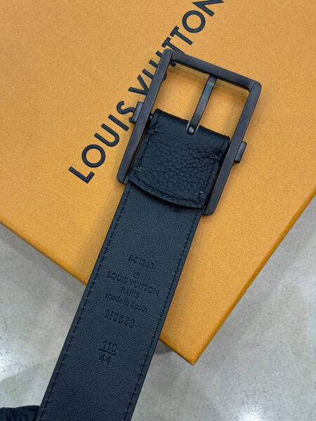 Мужской ремень Louis Vuitton мужской кожа черный 176112-4