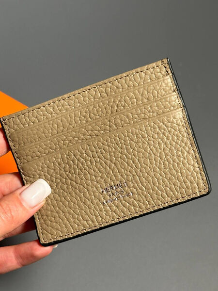 Картхолдер Hermès мужской кожа бежевый 154034-3