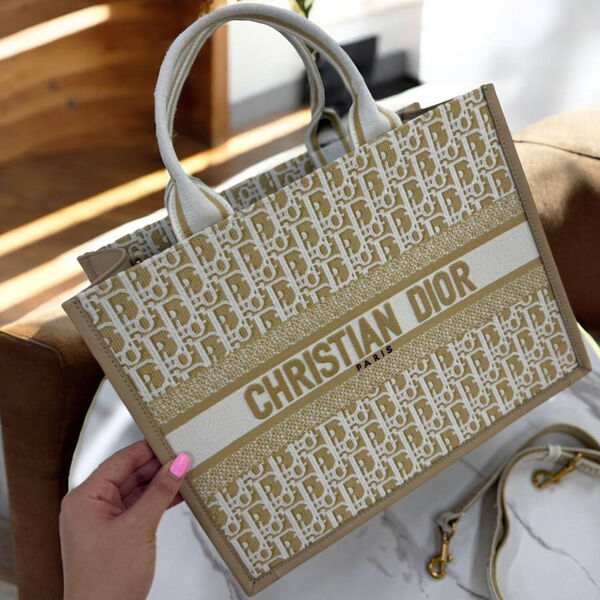 Сумка Christian Dior Book женский текстиль бежевый 189947