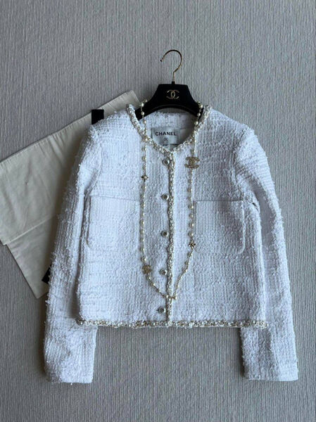 Пиджак Chanel женский твид белый 185165-4