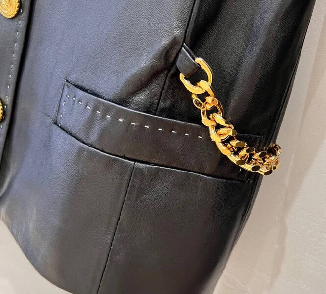 Куртка Celine женский кожа черный 156749-8