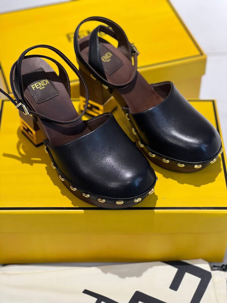 Туфли Fendi женский кожа черный 117041-3