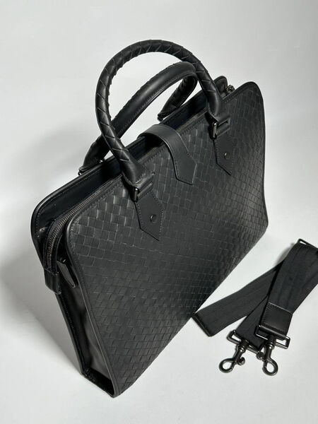 Мужской портфель Bottega Veneta мужской кожа черный 132084-4