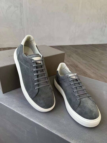 Мужские кеды Brunello Cucinelli мужской замша графитовый 145776-2