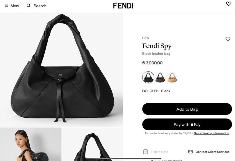 Сумка Fendi женский кожа черный 200822-2