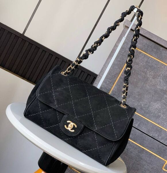 Сумка Chanel женский замша черный 184068