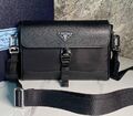 Мужская сумка мессенджер Prada мужской кожа черный 170415-1