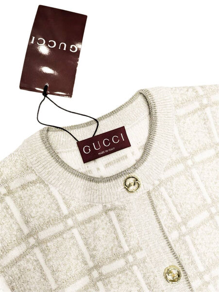 Кардиган Gucci женский вязаная ткань бежевый 173949-3