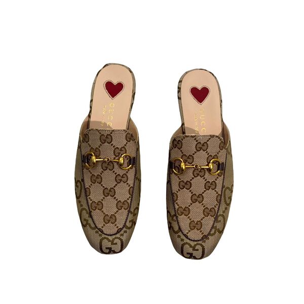 Сабо Gucci женский текстиль бежевый 65557-2
