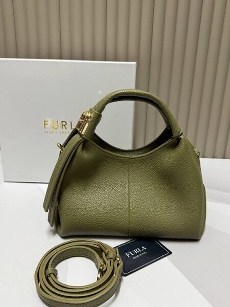 Cумка Furla женский кожа хаки e9140246-1