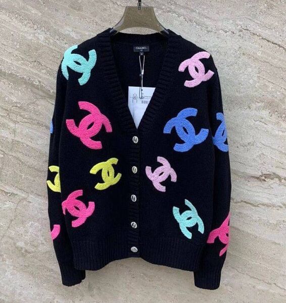 Кардиган Chanel женский вязаная ткань черный 142830