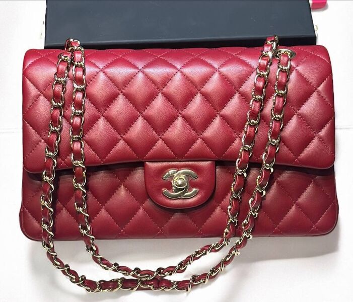 Сумка Chanel 2.55 женский кожа бордовый 167938