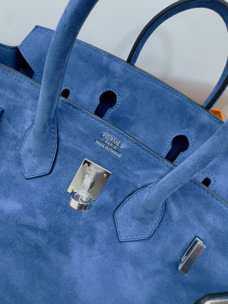 Сумка Hermès Birkin 25 женский замша синий 155725-3