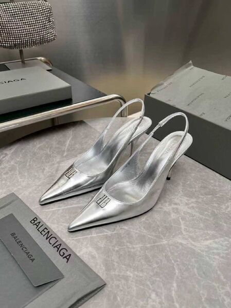 Женские туфли Balenciaga женский кожа серебристый o9775203-1-2