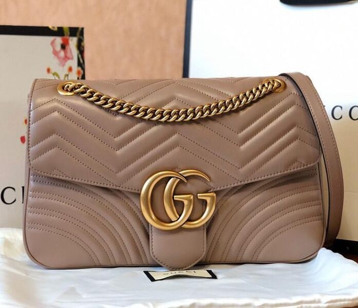 Сумка Gucci Gg Marmont женский кожа бежевый 75149