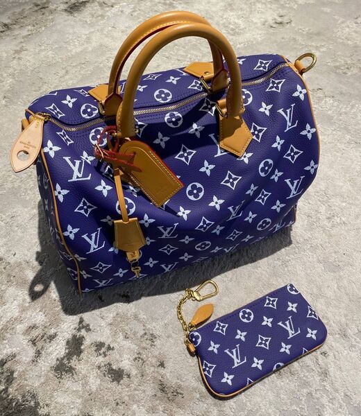Сумка Louis Vuitton женский кожа синий 195027