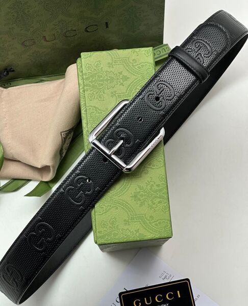 Мужской ремень Gucci мужской кожа черный 121795