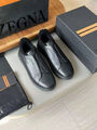 Мужские кеды Zegna мужской кожа черный 165922-7