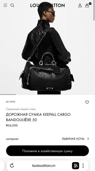 Дорожная сумка Louis Vuitton мужской кожа черный 200786-2
