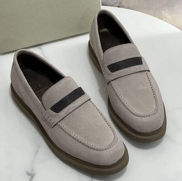 Лоферы Brunello Cucinelli женский замша графитовый 161097