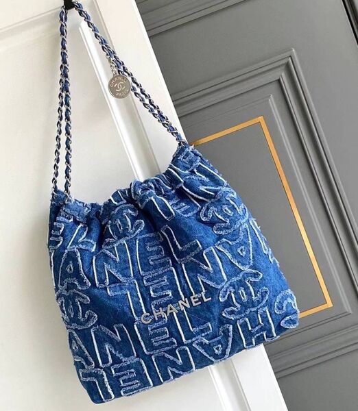 Сумка Chanel 22 женский джинса синий 156370