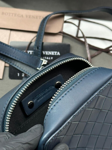 Мужская сумка мессенджер Bottega Veneta мужской кожа синий 115822-6