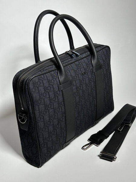 Мужской портфель Christian Dior мужской кожа черный 132090-2