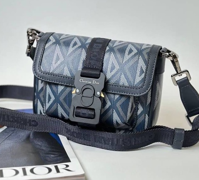 Мужская сумка мессенджер Christian Dior мужской кожа синий 133566