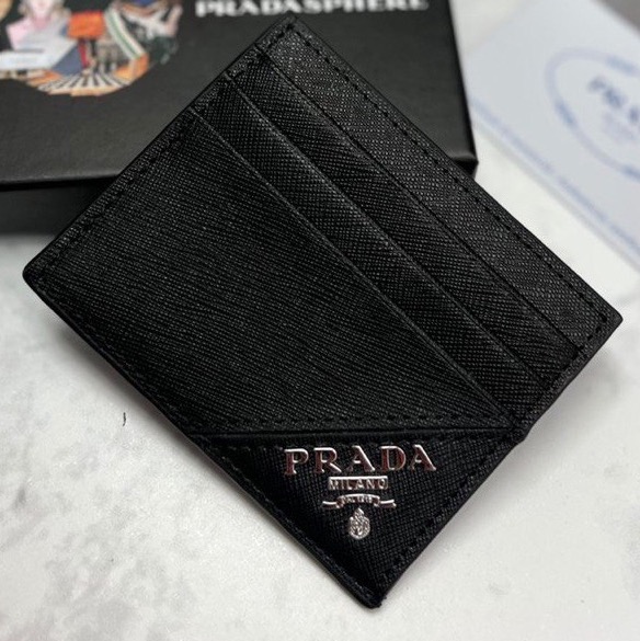 Картхолдер Prada мужской кожа черный 103487