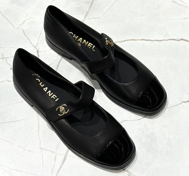 Балетки Chanel женский кожа черный 148227