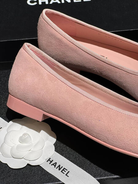 Балетки Chanel женский замша оранжевый 149370-3