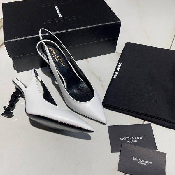 Туфли Saint Laurent женский кожа белый 101573-2
