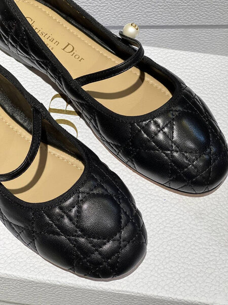 Балетки Christian Dior женский кожа черный 146228-2