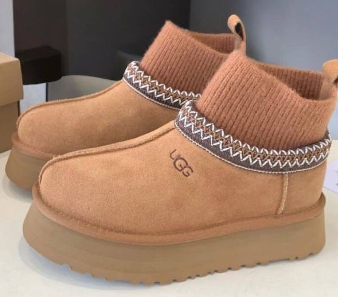 Угги Ugg Tazz Platform женский замша бежевый 168626