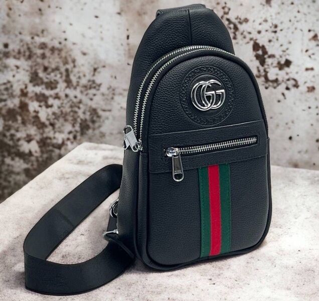 Мужская сумка слинг Gucci мужской кожа черный 123793