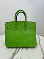 Сумка Hermès Birkin 25 женский кожа болотный 162970-2