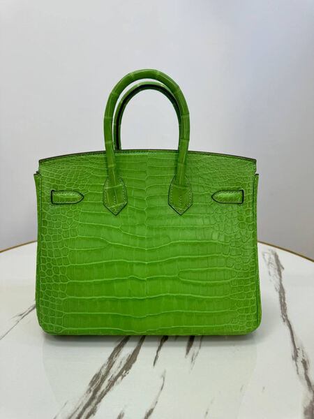 Сумка Hermès Birkin 25 женский кожа болотный 162970-2