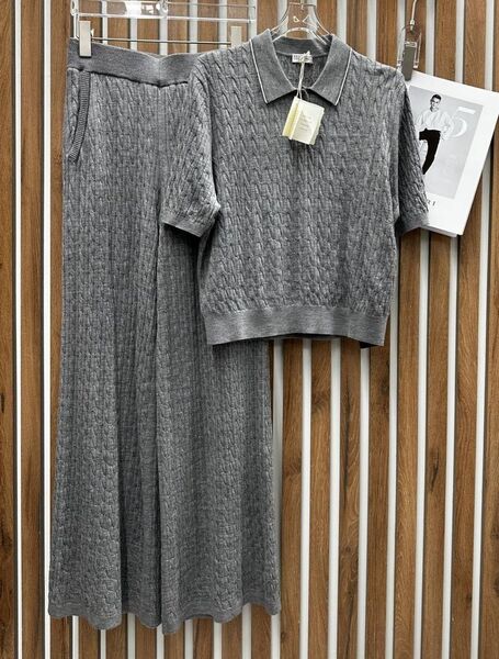 Костюм Brunello Cucinelli женский вязаная ткань графитовый 146034