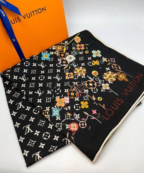 Платок Louis Vuitton женский кашемир черный 197800