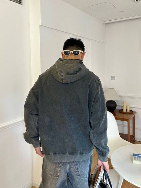 Худи Balenciaga мужской серый k0300085-1-5