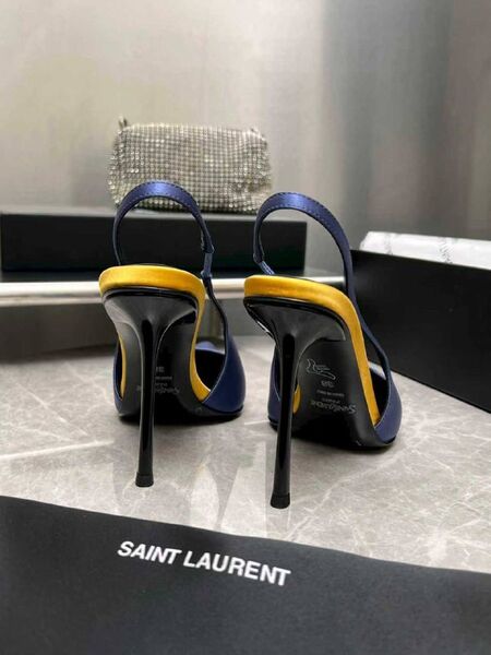 Женские туфли Saint Laurent женский кожа голубой a6396348-1-7